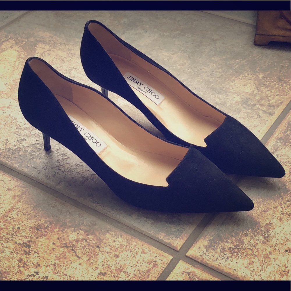 Jimmy Choo Allure Kitten Heel Suede Pump, Sz 39